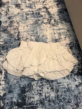 FP Movement by Free People White Ruffled Athletic Shorts